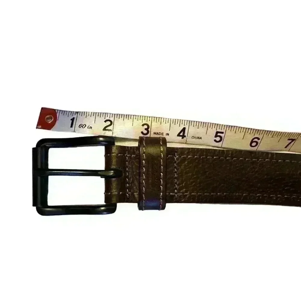 Dickies Men's Industrial Strength Heavy Stitching Leather Belt Brown Sz 40